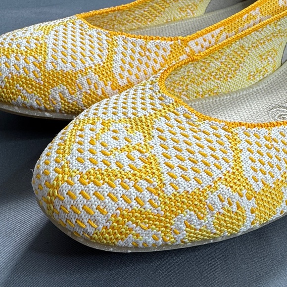 Rothy’s The Daisy Yellow & White Floral Square Toe Flats - Size 7.5 - Picture 6 of 12